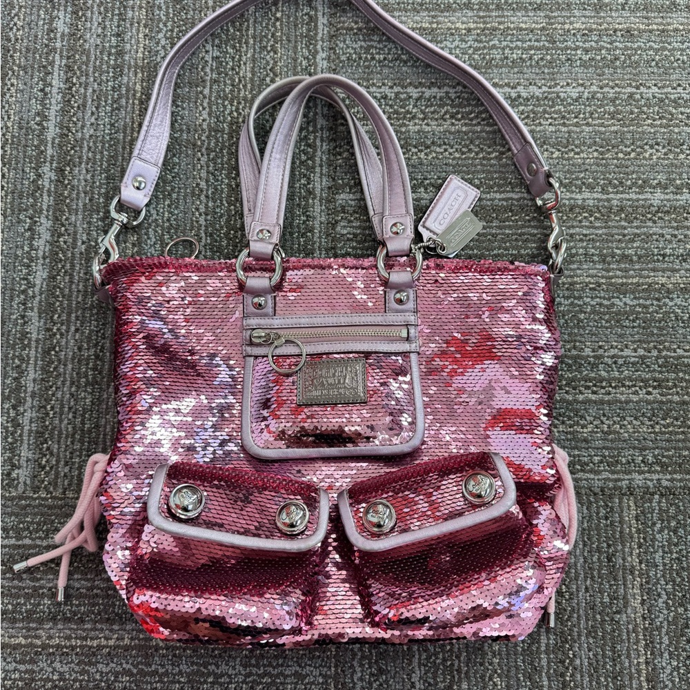 COACH POPPY RARE Limited Edition Sequin pink bag